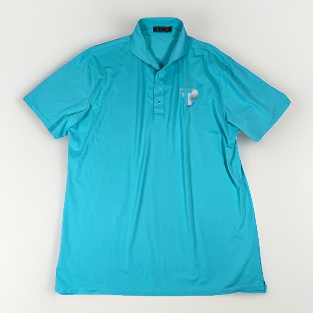 G/Fore Polo Shirt Men's Size 2XL XXL Golf Preppy Turquoise Blue Performance